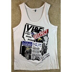 Phat Doc Large White Tank Top Tapac Biggie Hip Hop Respect Hustle King Royalty